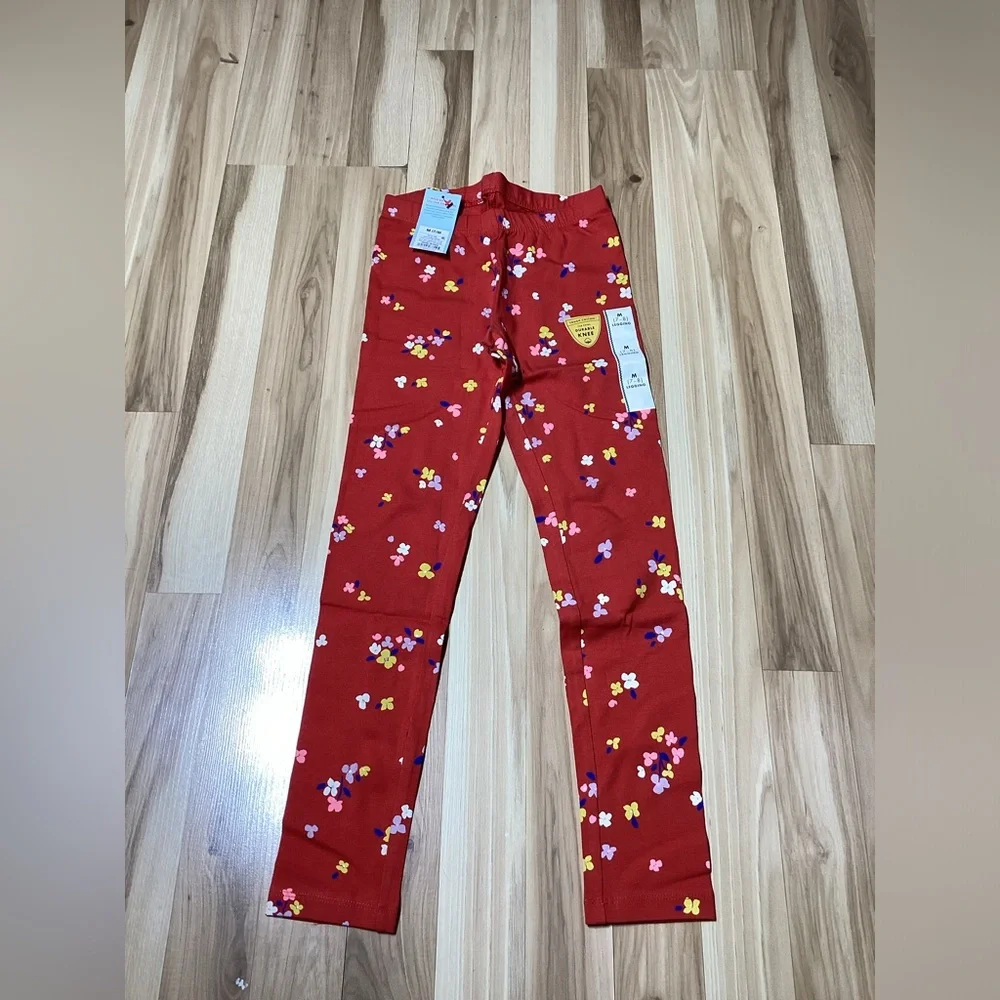 Cat & Jack Girls Rust Floral Leggings - Size M 7-8